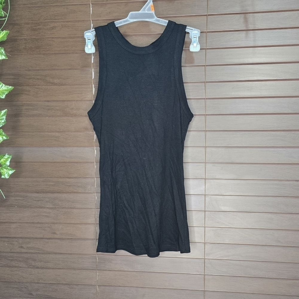 NWOT Bozzolo Super Soft Ribbed Black Tank Top Women's Size Small